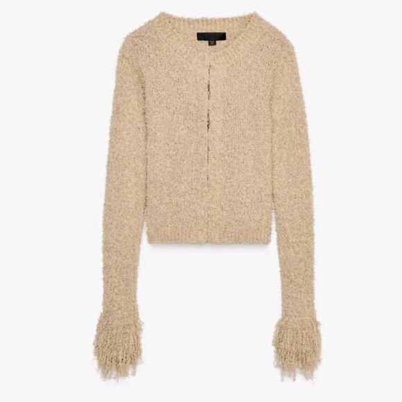 ZARA FRINGED KNIT JACKET - Picture 2 of 4